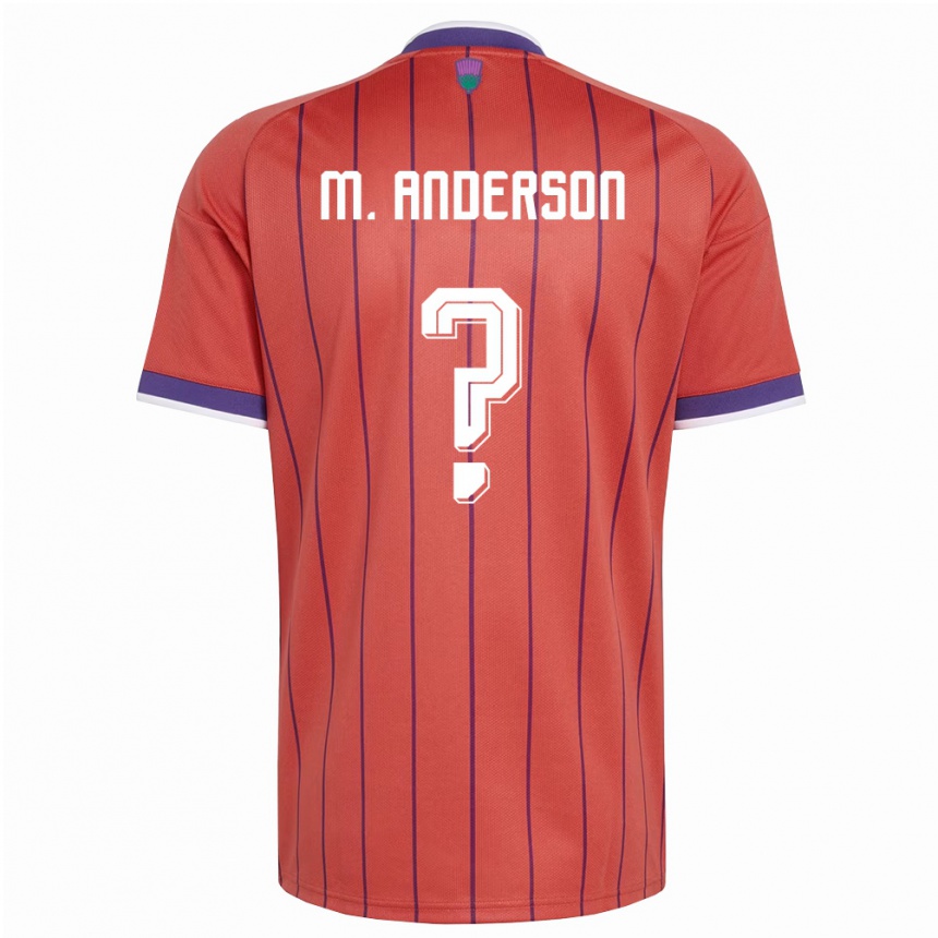 ילדים כדורגל סקוטלנד Matthew Anderson #0 כתום סגול הרחק ג'רזי 26-28