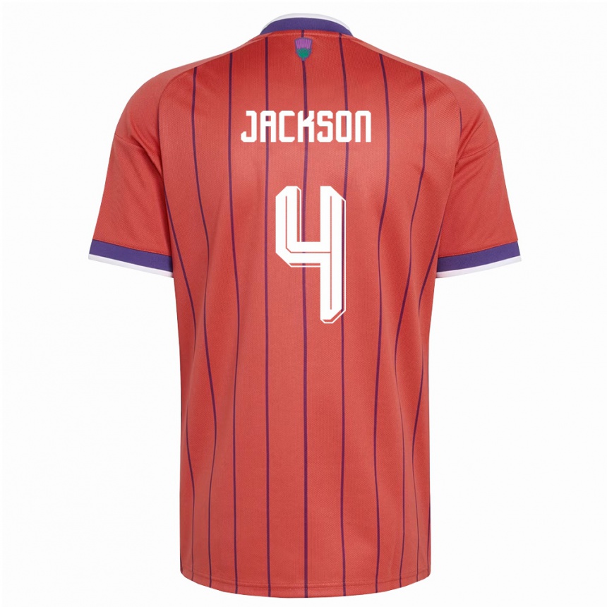 ילדים כדורגל סקוטלנד Louis Jackson #4 כתום סגול הרחק ג'רזי 26-28