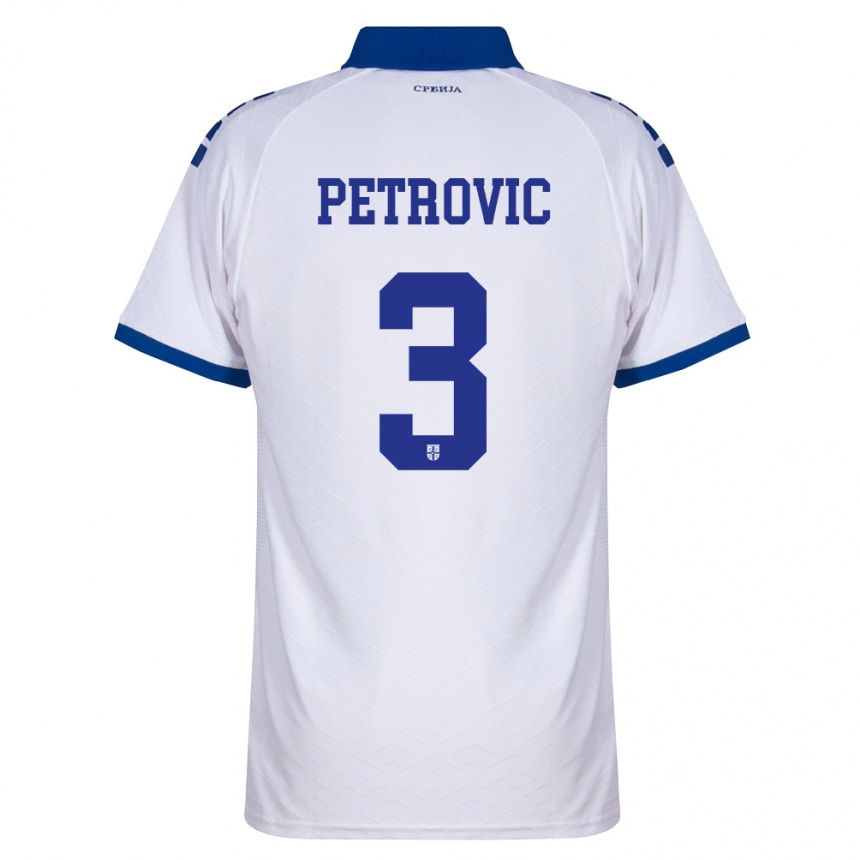 ילדים כדורגל סרביה Stefan Petrovic #3 כהה לבן אדום הרחק ג'רזי 26-28