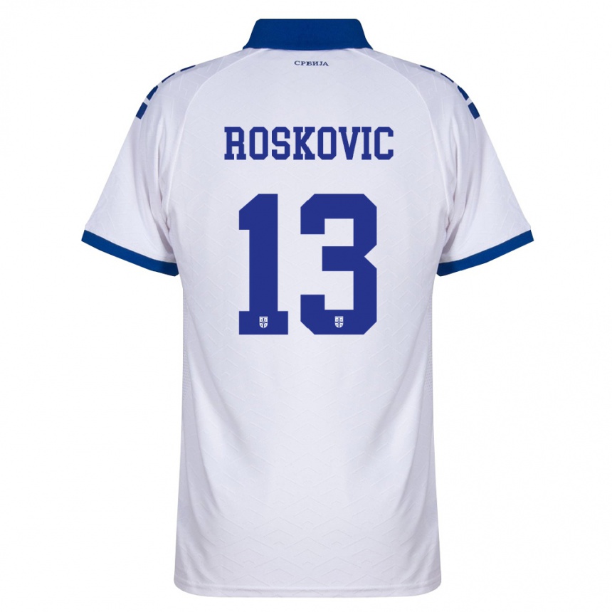 ילדים כדורגל סרביה Gabriel Roskovic #13 כהה לבן אדום הרחק ג'רזי 26-28