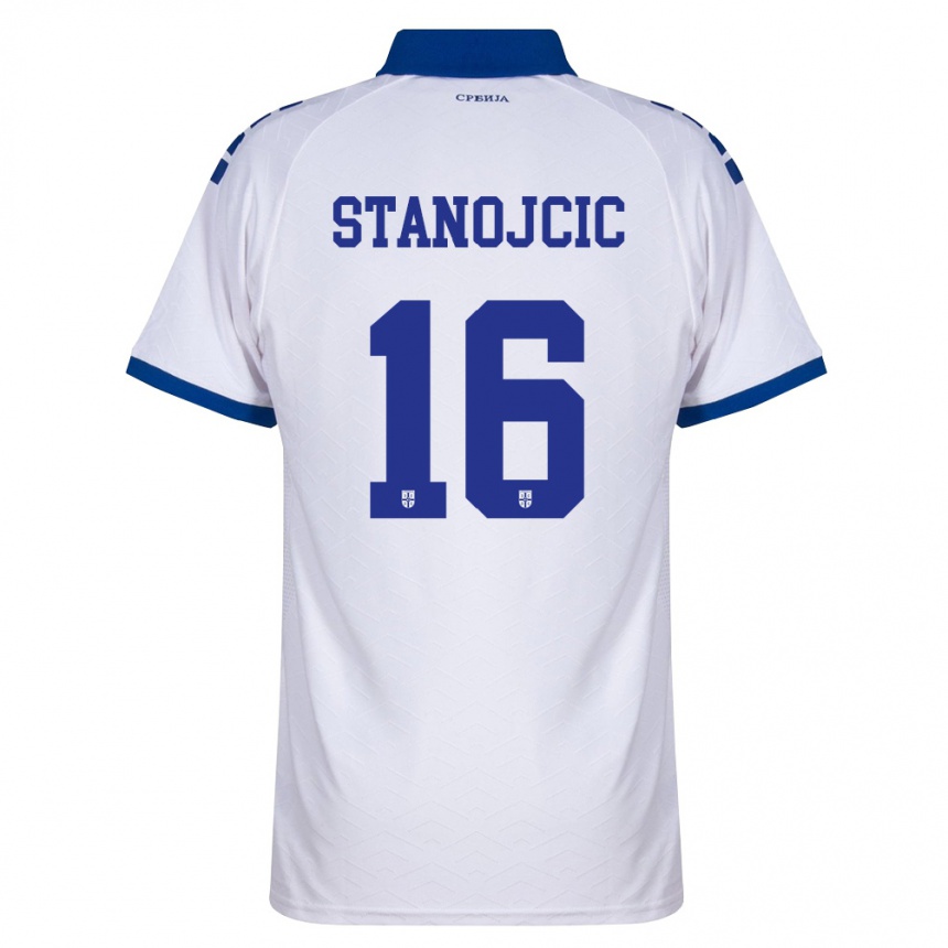 ילדים כדורגל סרביה Jovan Stanojcic #16 כהה לבן אדום הרחק ג'רזי 26-28
