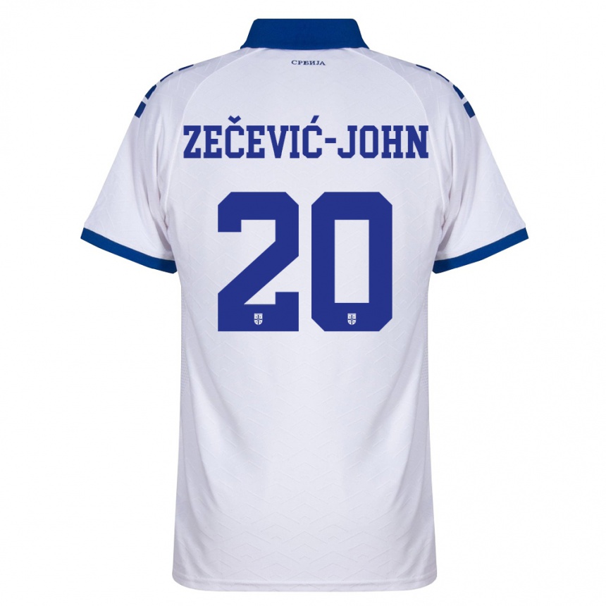 ילדים כדורגל סרביה Louis Zečević-John #20 כהה לבן אדום הרחק ג'רזי 26-28