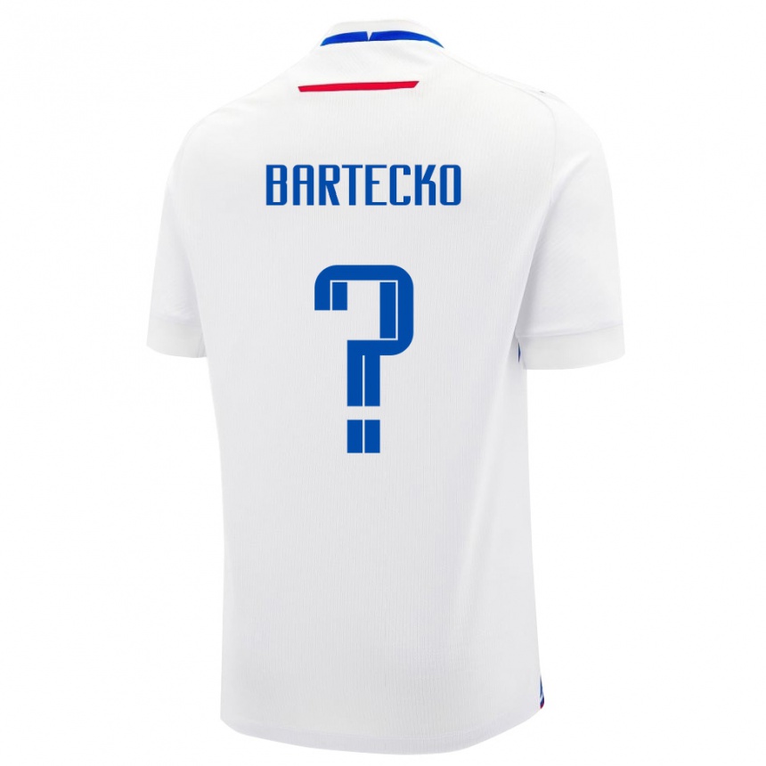 ילדים כדורגל סלובקיה Max Bartecko #0 לבן כחול הרחק ג'רזי 26-28
