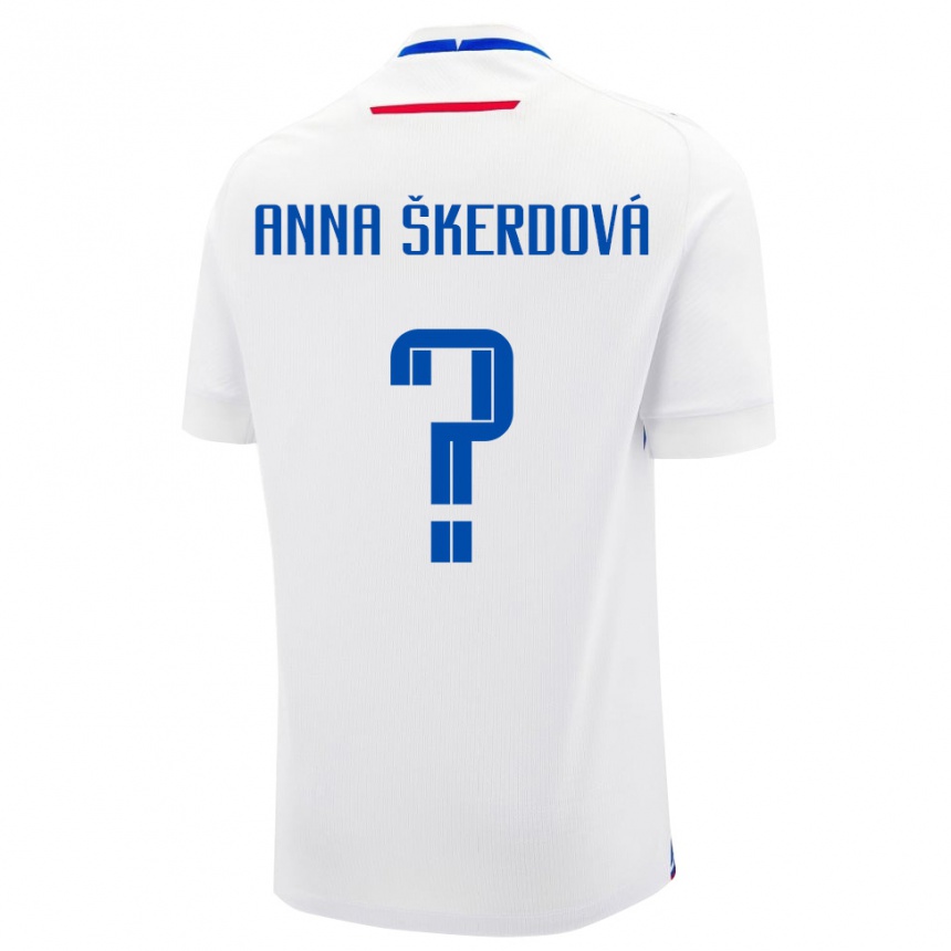 ילדים כדורגל סלובקיה Sofia Anna Škerdová #0 לבן כחול הרחק ג'רזי 26-28