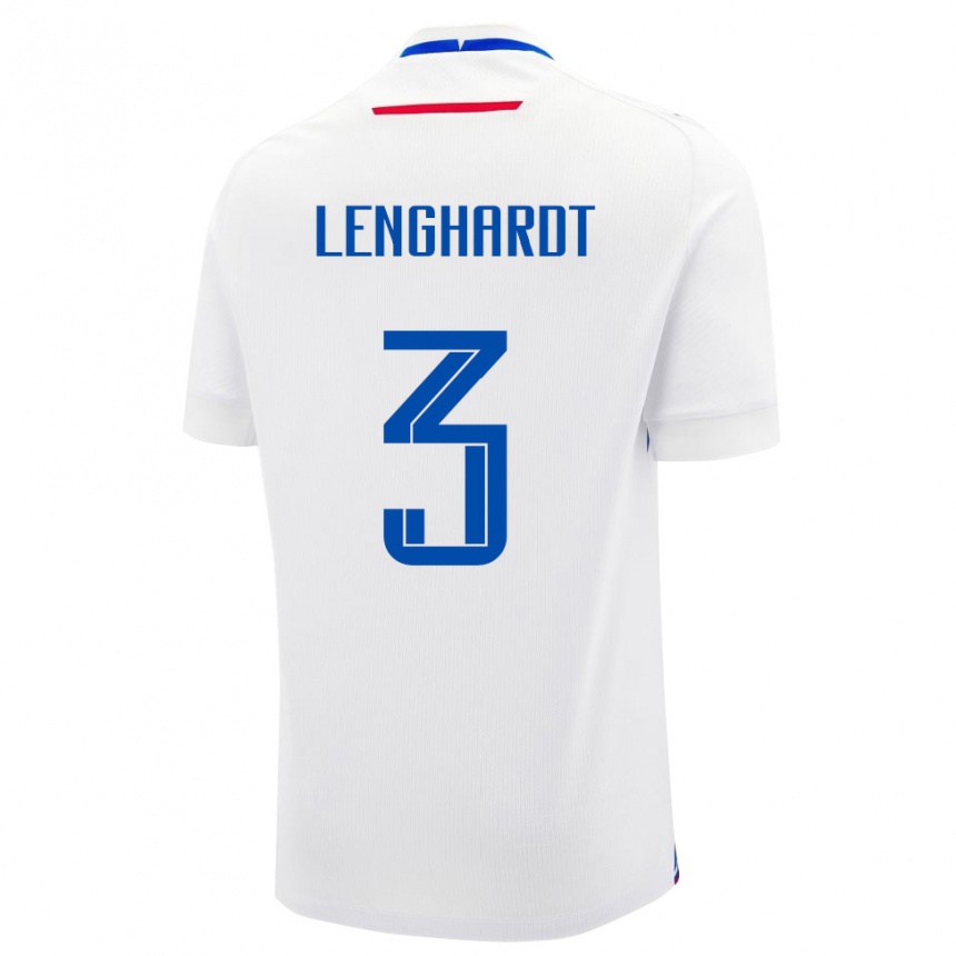 ילדים כדורגל סלובקיה Simon Lenghardt #3 לבן כחול הרחק ג'רזי 26-28