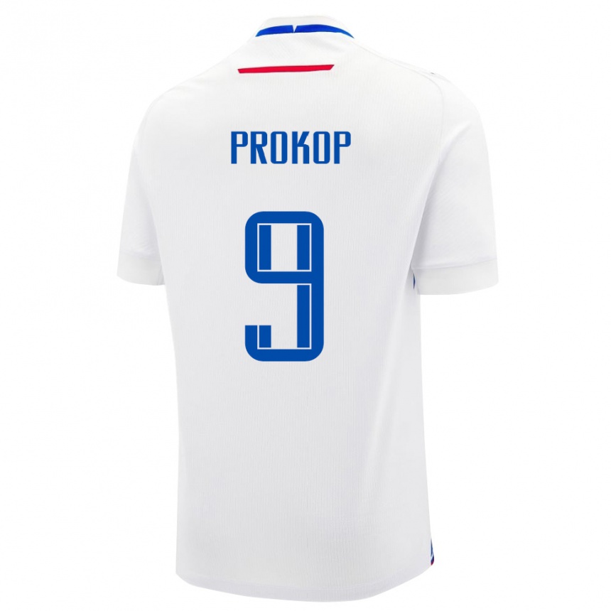 ילדים כדורגל סלובקיה Lukas Prokop #9 לבן כחול הרחק ג'רזי 26-28