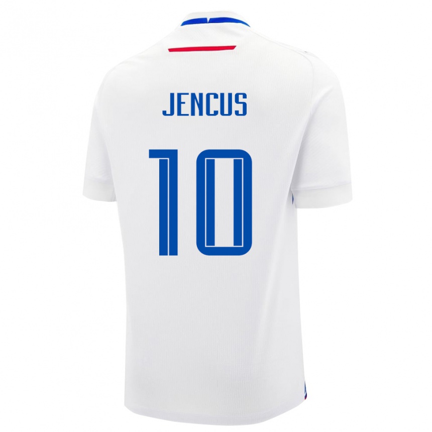 ילדים כדורגל סלובקיה Martin Jencus #10 לבן כחול הרחק ג'רזי 26-28