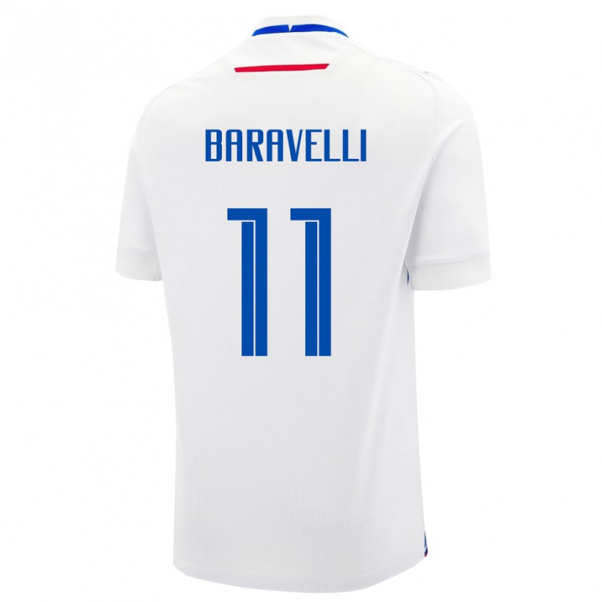 ילדים כדורגל סלובקיה Rocco Baravelli #11 לבן כחול הרחק ג'רזי 26-28