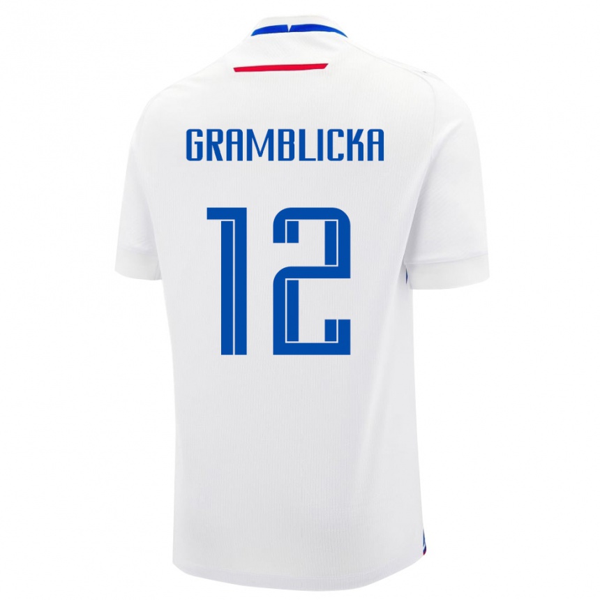 ילדים כדורגל סלובקיה Daniel Gramblicka #12 לבן כחול הרחק ג'רזי 26-28