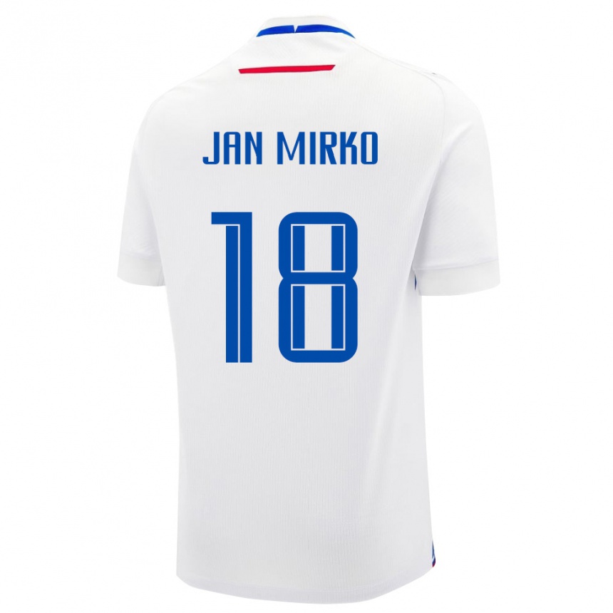 ילדים כדורגל סלובקיה Tobias Jan Mirko #18 לבן כחול הרחק ג'רזי 26-28