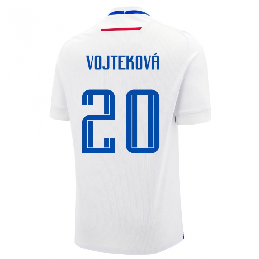 ילדים כדורגל סלובקיה Jana Vojteková #20 לבן כחול הרחק ג'רזי 26-28
