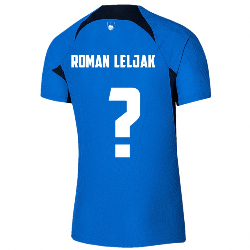 ילדים כדורגל סלובניה Nejc Roman Leljak #0 כחול לבן הרחק ג'רזי 26-28
