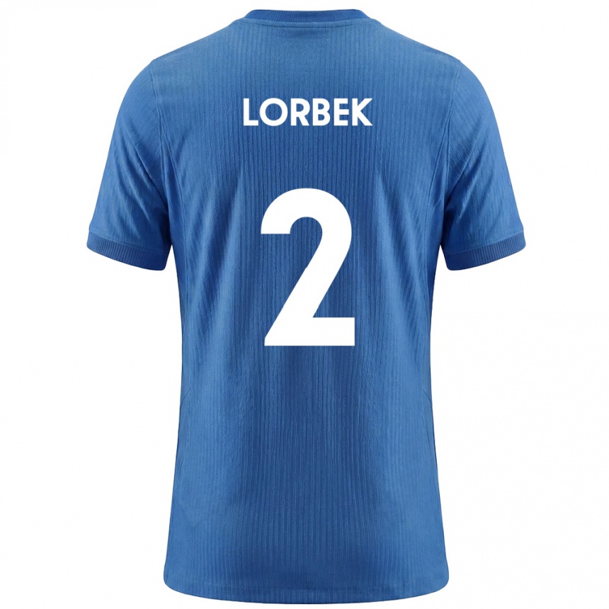 ילדים כדורגל סלובניה Anej Lorbek #2 כחול לבן הרחק ג'רזי 26-28