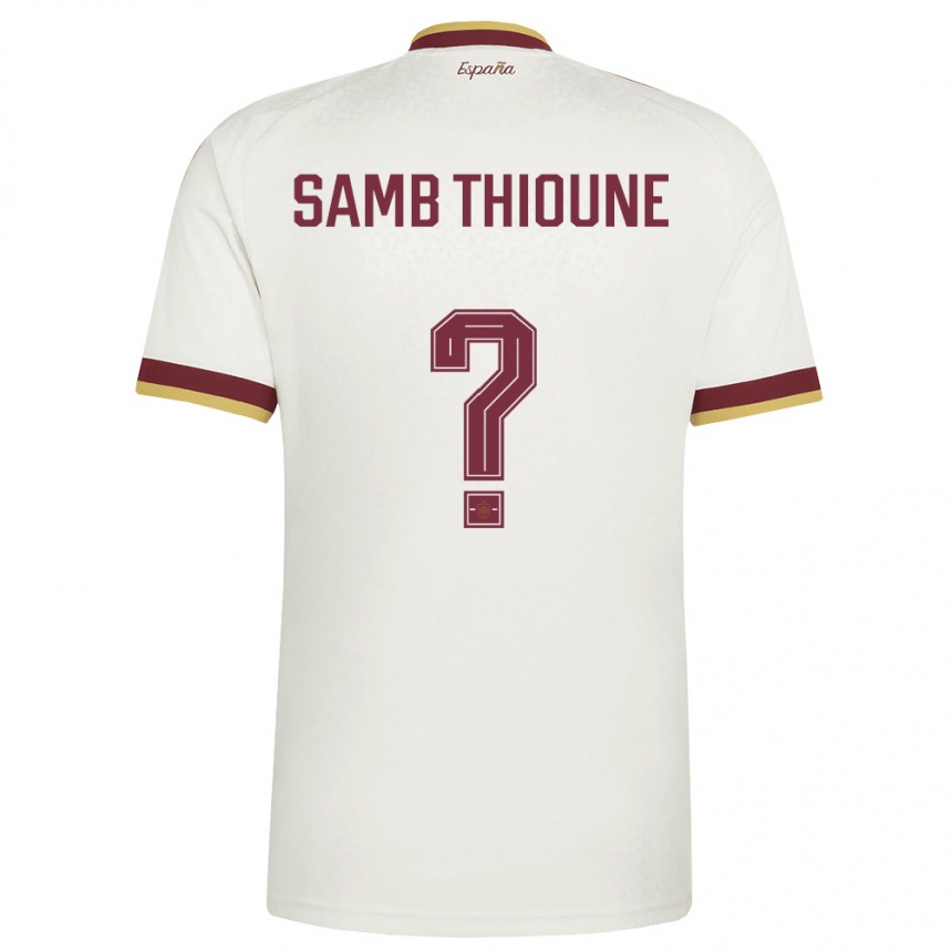 ילדים כדורגל ספרד Ablaye Samb Thioune #0 שמנת בורדו הרחק ג'רזי 26-28