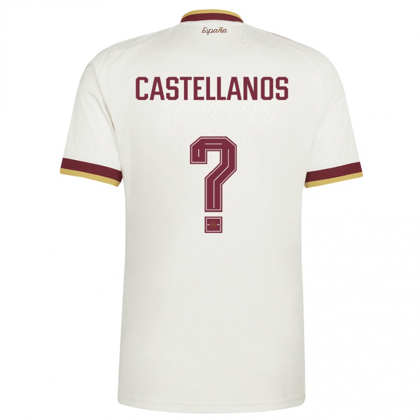 ילדים כדורגל ספרד Iván Castellanos #0 שמנת בורדו הרחק ג'רזי 26-28