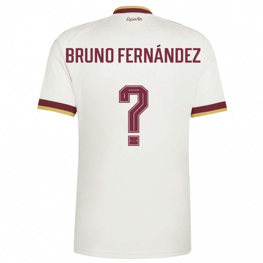 ילדים כדורגל ספרד Bruno Fernández #0 שמנת בורדו הרחק ג'רזי 26-28