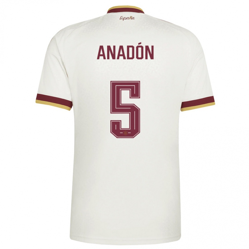 ילדים כדורגל ספרד Guillermo Anadón #5 שמנת בורדו הרחק ג'רזי 26-28