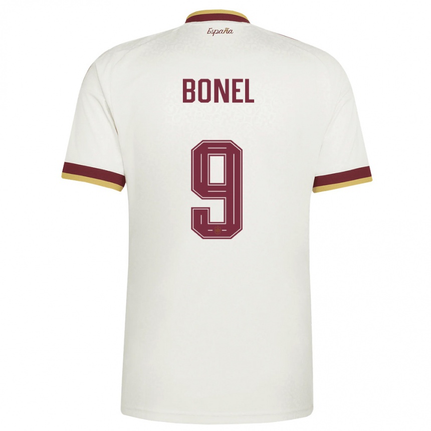 ילדים כדורגל ספרד Asier Bonel #9 שמנת בורדו הרחק ג'רזי 26-28
