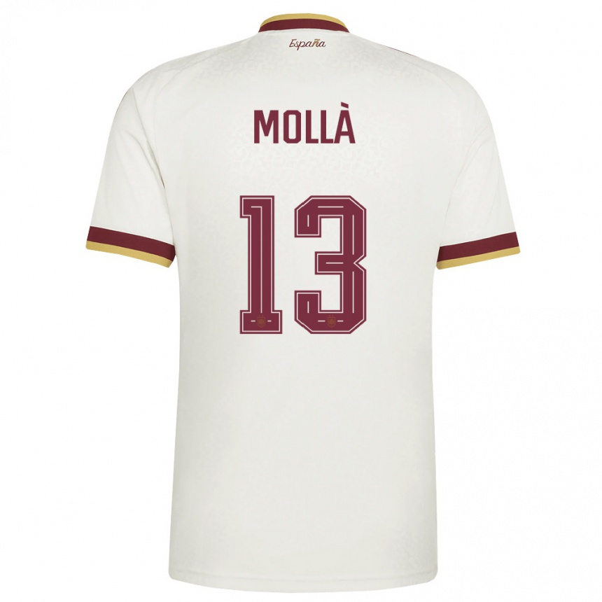 ילדים כדורגל ספרד Pablo Mollà #13 שמנת בורדו הרחק ג'רזי 26-28