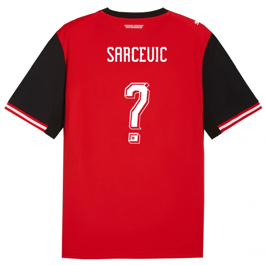 גברים כדורגל אוסטריה Nikola Sarcevic #0 שחור לבן ג'רזי ביתית 26-28