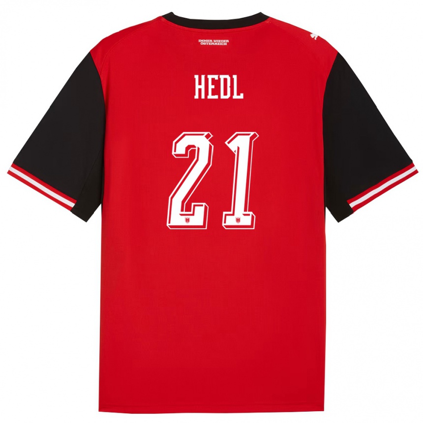 גברים כדורגל אוסטריה Philip Hedl #21 שחור לבן ג'רזי ביתית 26-28