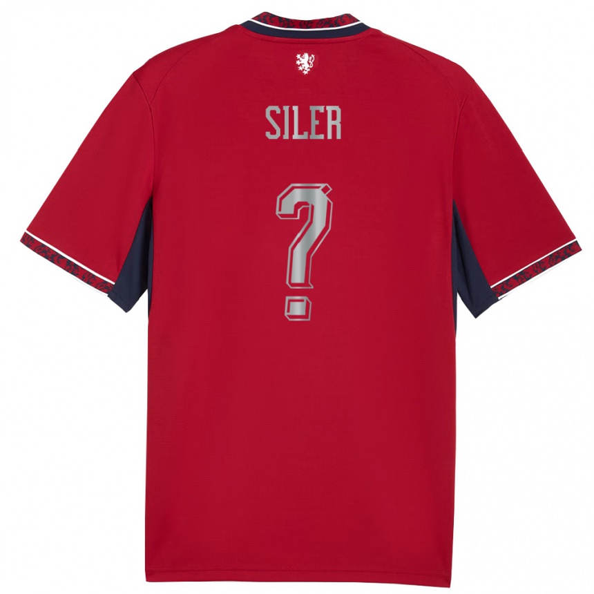גברים כדורגל צ'כיה Radek Siler #0 אדום לבן כהה ג'רזי ביתית 26-28