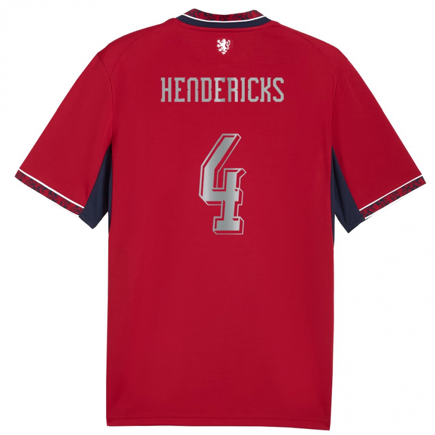 גברים כדורגל צ'כיה Milan Hendericks #4 אדום לבן כהה ג'רזי ביתית 26-28