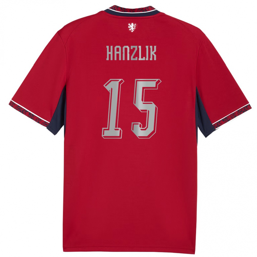 גברים כדורגל צ'כיה Tomas Hanzlik #15 אדום לבן כהה ג'רזי ביתית 26-28