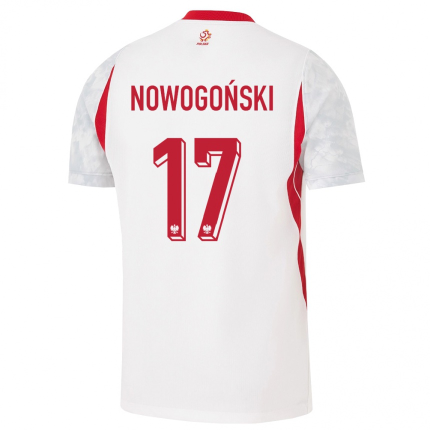 גברים כדורגל פולין Kamil Nowogoński #17 לבן אדום אפור ג'רזי ביתית 26-28