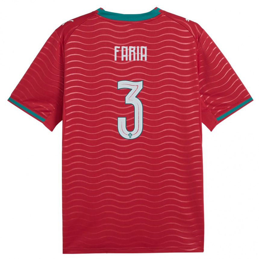 גברים כדורגל פורטוגל Hélder Faria #3 אדום ירוק לבן ג'רזי ביתית 26-28