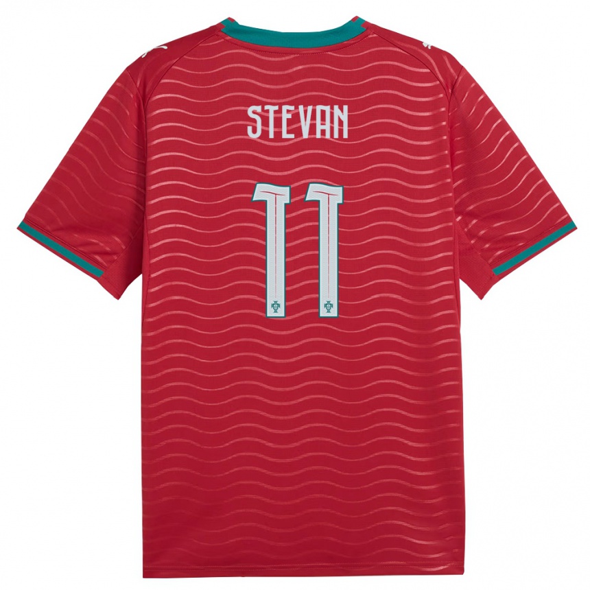 גברים כדורגל פורטוגל Stevan #11 אדום ירוק לבן ג'רזי ביתית 26-28