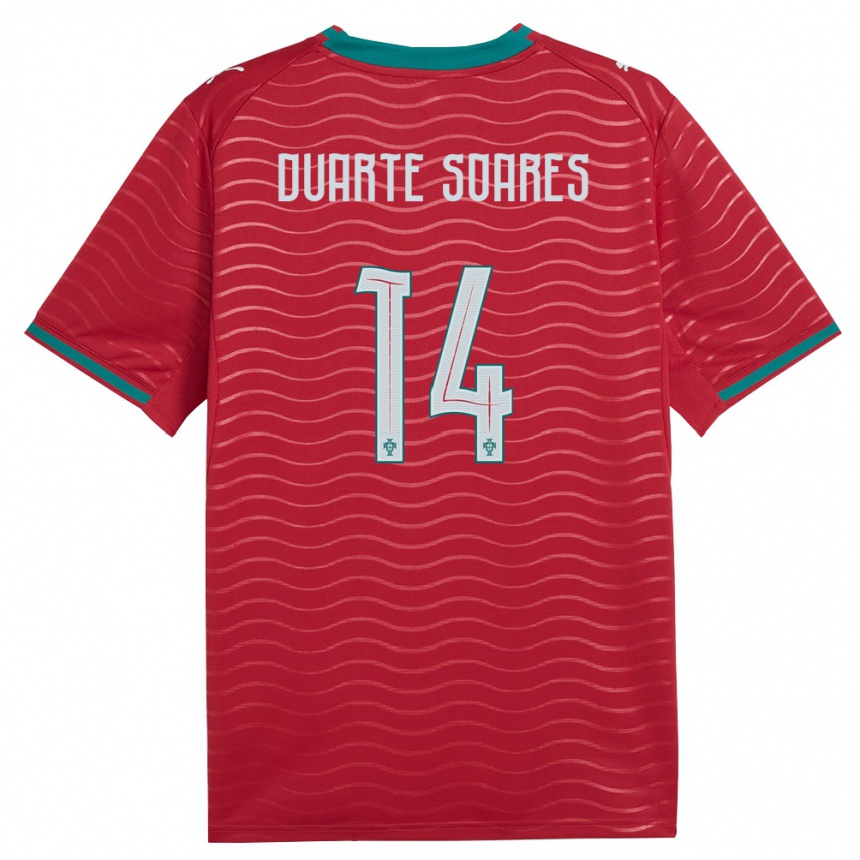 גברים כדורגל פורטוגל Duarte Soares #14 אדום ירוק לבן ג'רזי ביתית 26-28