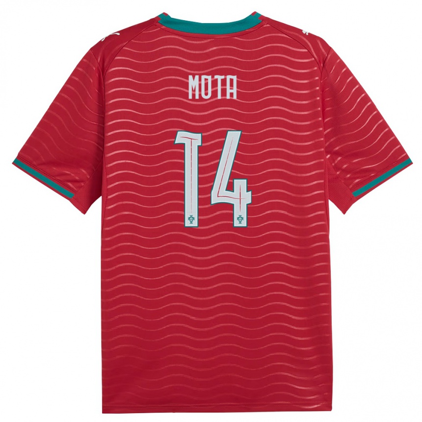 גברים כדורגל פורטוגל Edgar Mota #14 אדום ירוק לבן ג'רזי ביתית 26-28