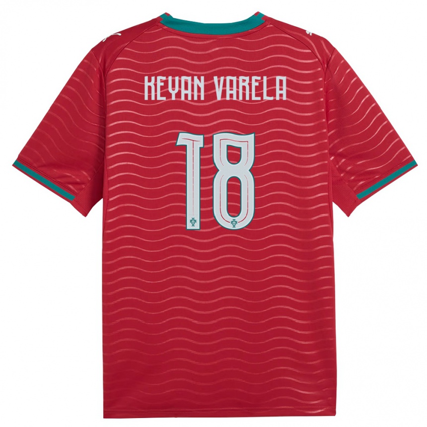 גברים כדורגל פורטוגל Keyan Varela #18 אדום ירוק לבן ג'רזי ביתית 26-28