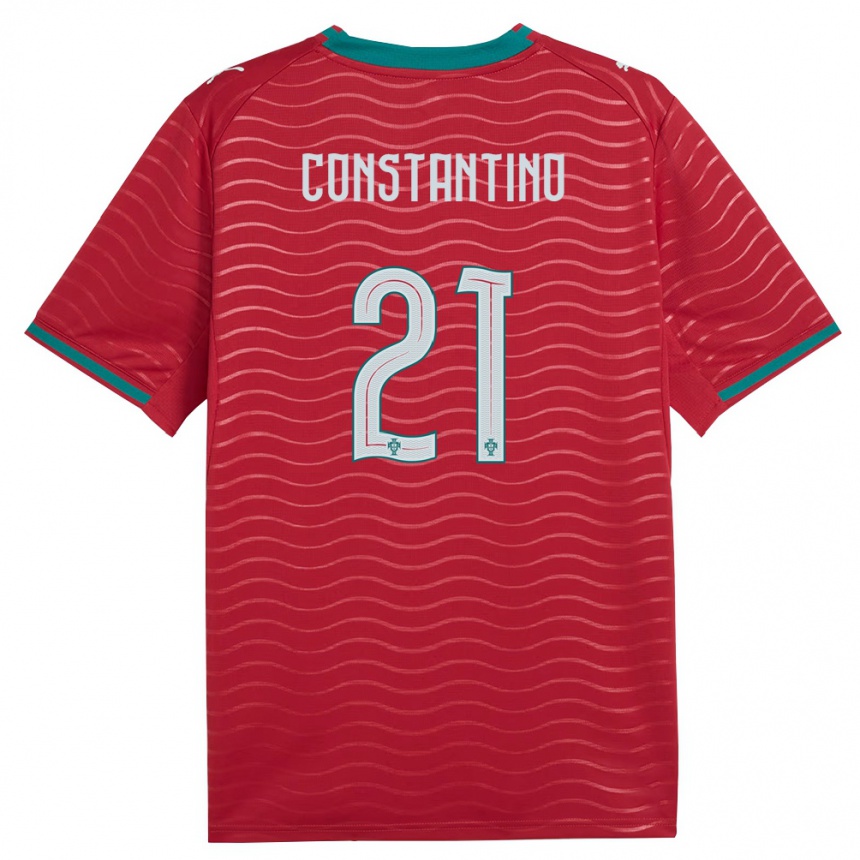 גברים כדורגל פורטוגל Simão Constantino #21 אדום ירוק לבן ג'רזי ביתית 26-28