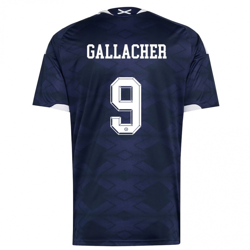 גברים כדורגל סקוטלנד Amy Gallacher #9 כהה לבן ג'רזי ביתית 26-28
