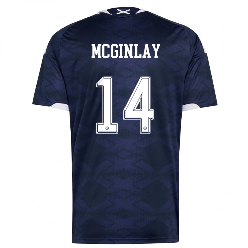 גברים כדורגל סקוטלנד Aiden Mcginlay #14 כהה לבן ג'רזי ביתית 26-28