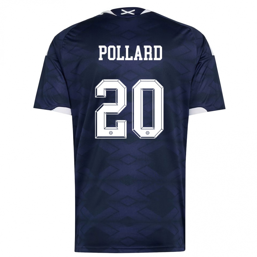גברים כדורגל סקוטלנד Lancelot Pollard #20 כהה לבן ג'רזי ביתית 26-28