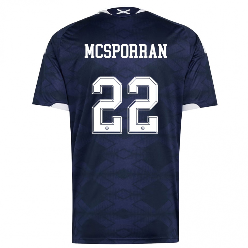 גברים כדורגל סקוטלנד Arran Mcsporran #22 כהה לבן ג'רזי ביתית 26-28