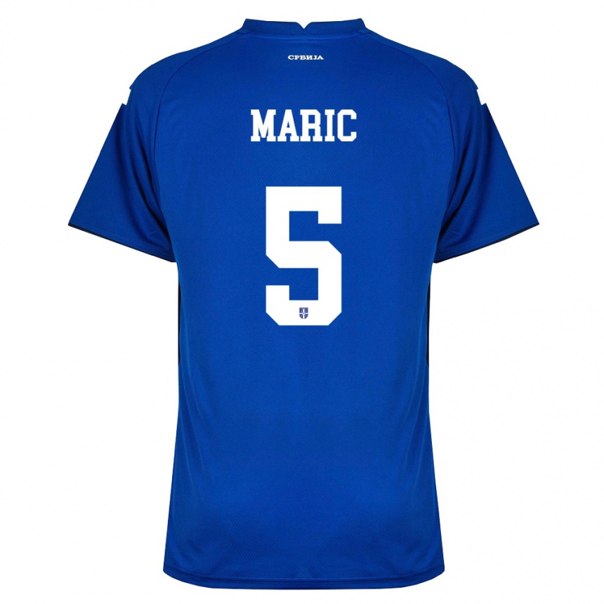 גברים כדורגל סרביה Andrew Maric #5 כהה אדום ג'רזי ביתית 26-28