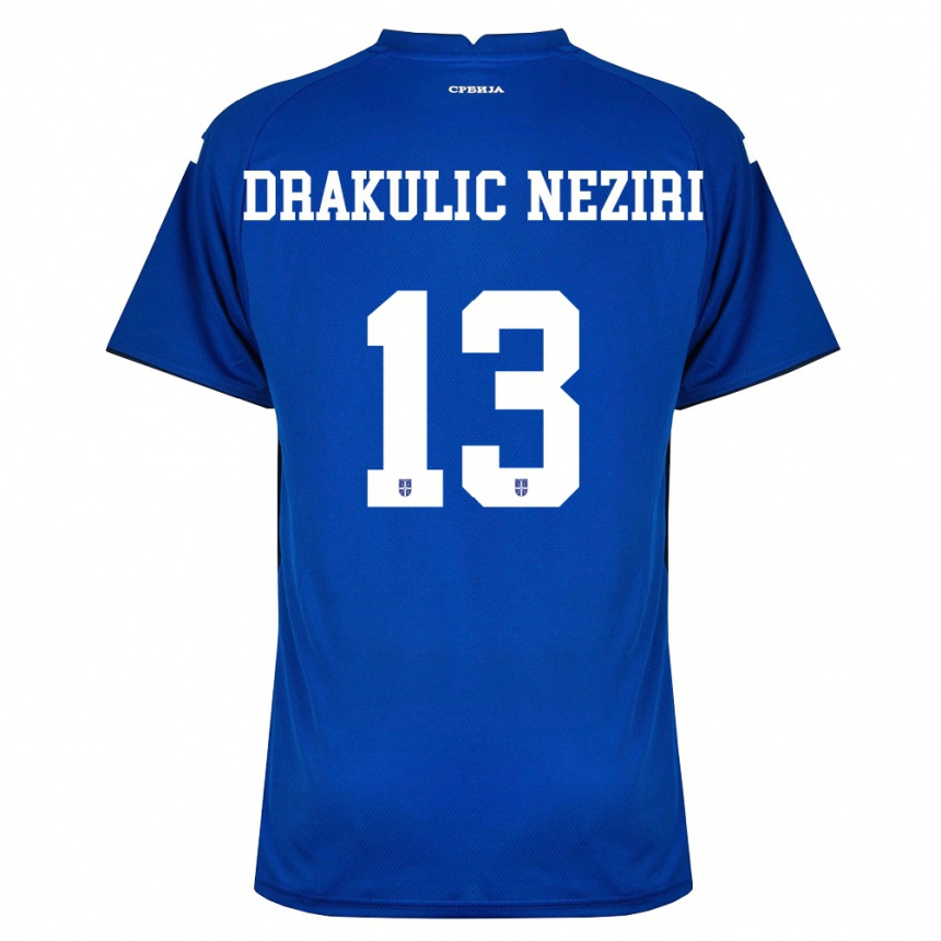 גברים כדורגל סרביה Andrej Drakulic Neziri #13 כהה אדום ג'רזי ביתית 26-28