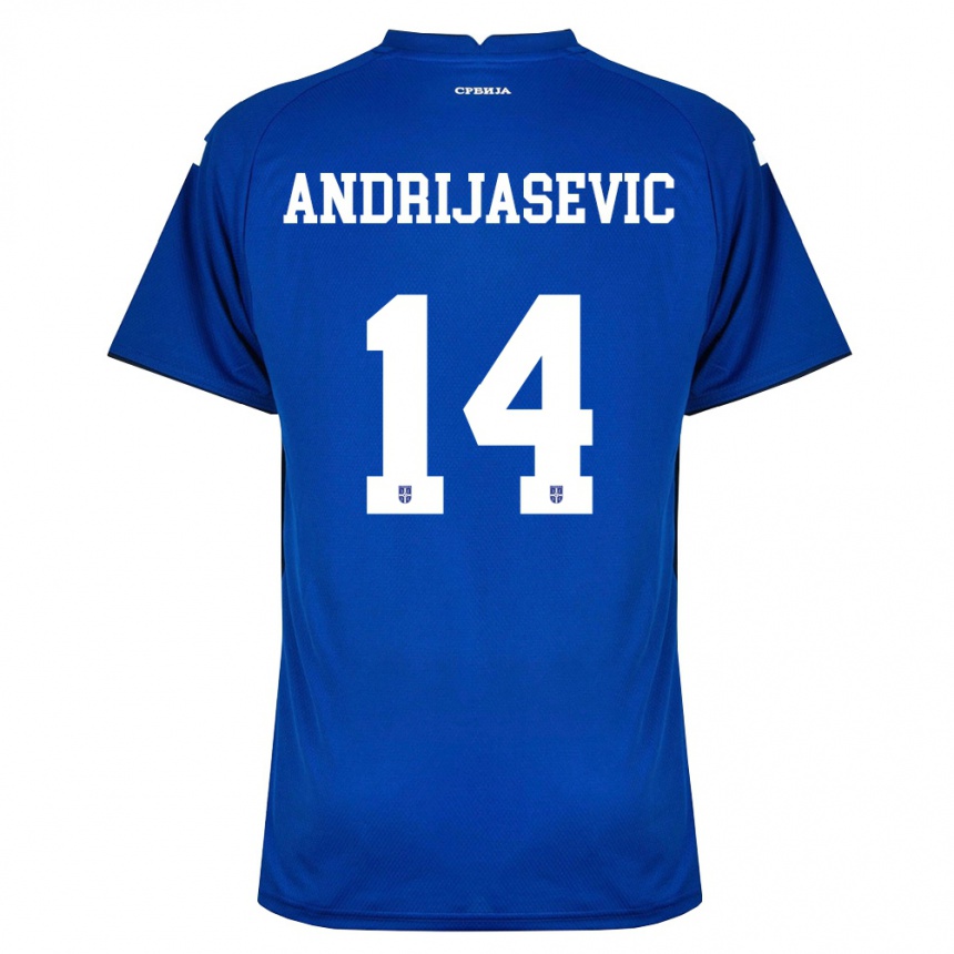 גברים כדורגל סרביה Luka Andrijasevic #14 כהה אדום ג'רזי ביתית 26-28