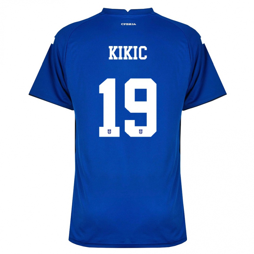 גברים כדורגל סרביה Uros Kikic #19 כהה אדום ג'רזי ביתית 26-28