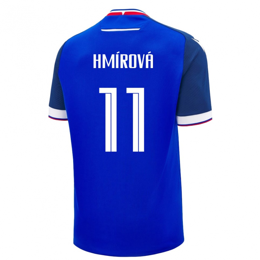 גברים כדורגל סלובקיה Patrícia Hmírová #11 כחול לבן ג'רזי ביתית 26-28