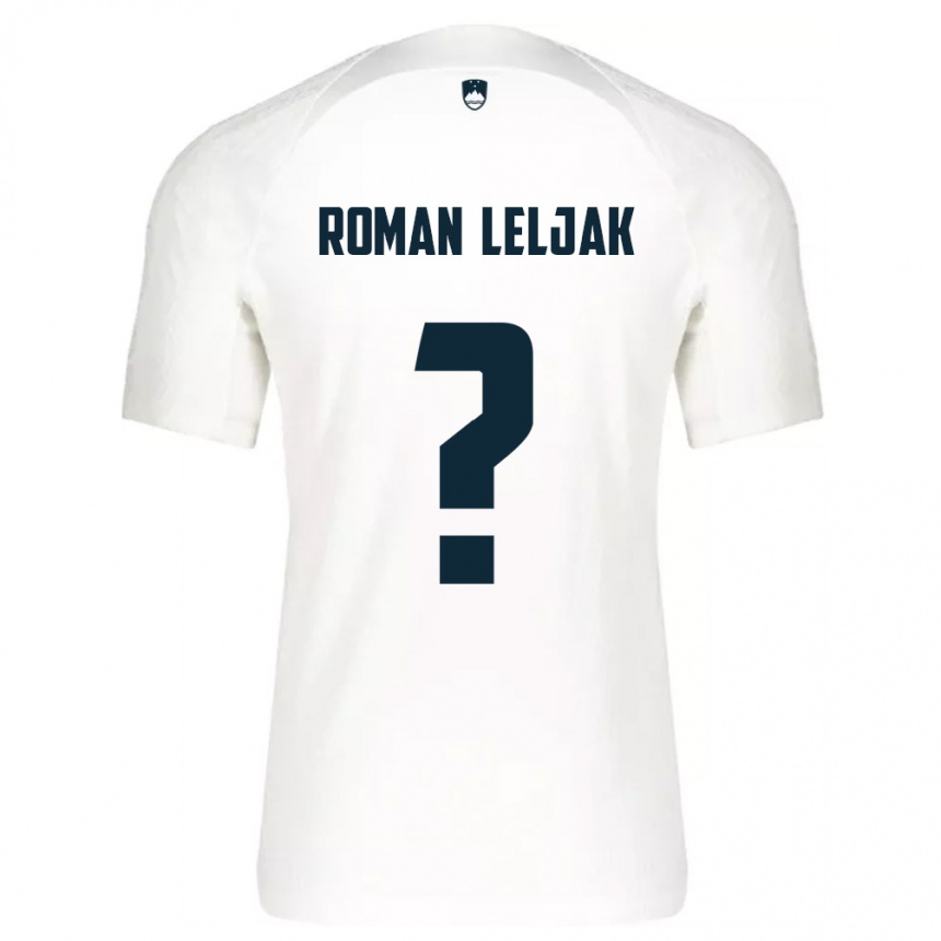 גברים כדורגל סלובניה Nejc Roman Leljak #0 לבן כחול ג'רזי ביתית 26-28