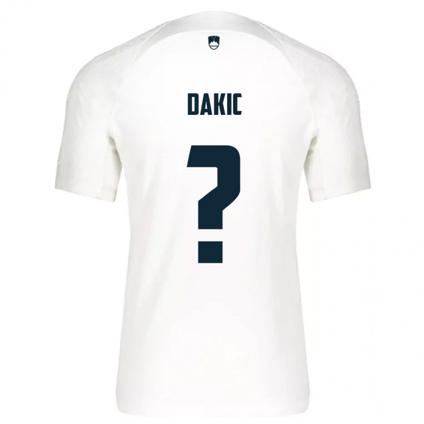 גברים כדורגל סלובניה Luka Dakic #0 לבן כחול ג'רזי ביתית 26-28
