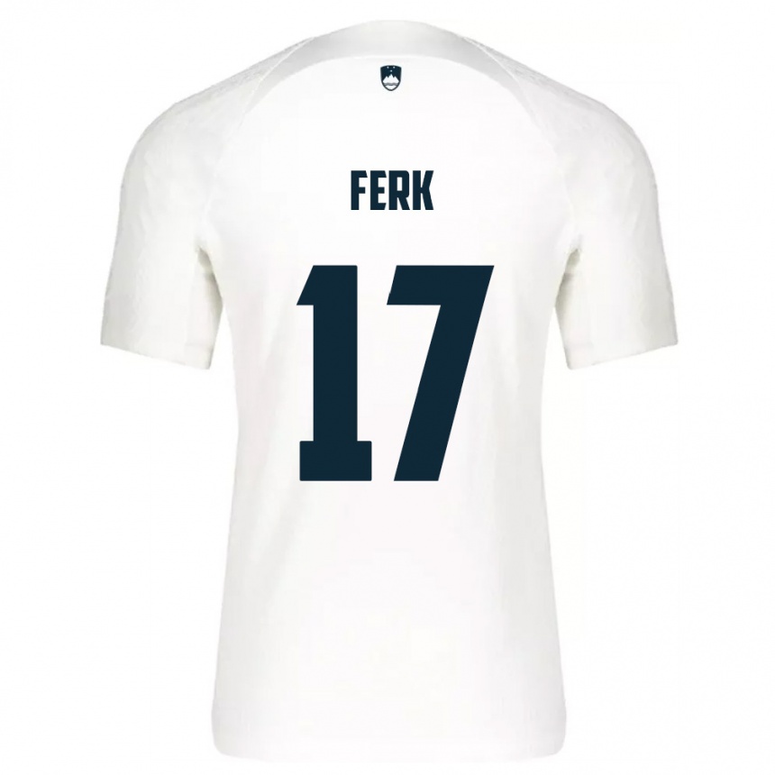 גברים כדורגל סלובניה Matic Ferk #17 לבן כחול ג'רזי ביתית 26-28