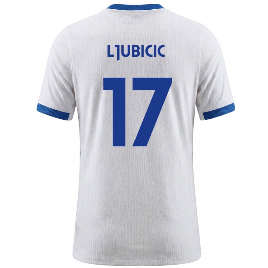 גברים כדורגל סלובניה Egon Ljubicic #17 לבן כחול ג'רזי ביתית 26-28