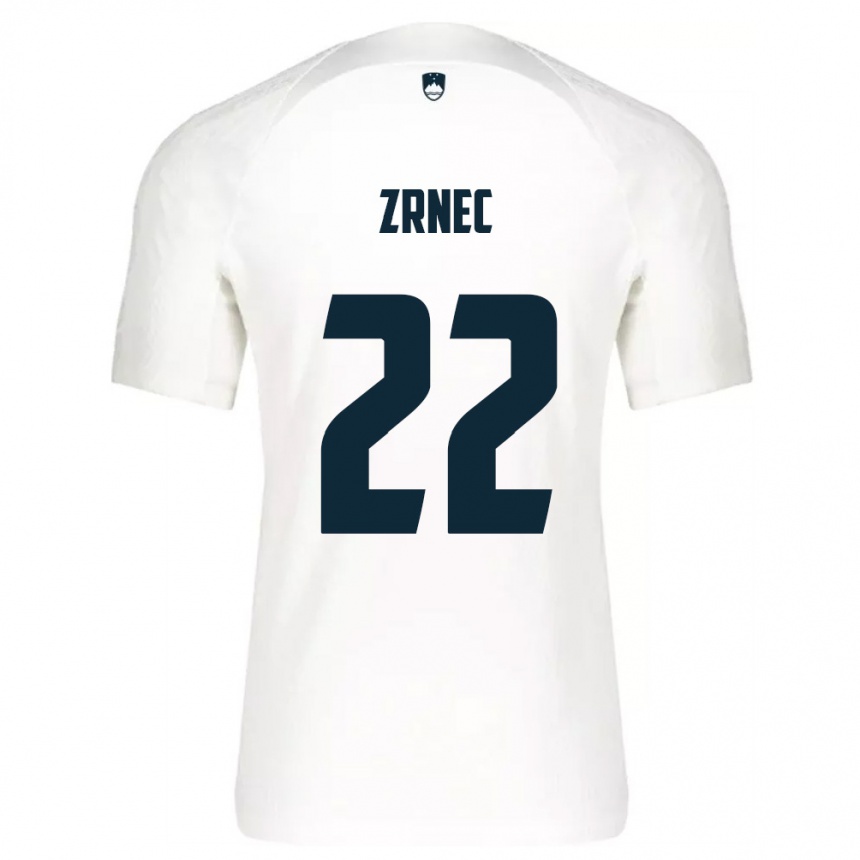 גברים כדורגל סלובניה Jaka Zrnec #22 לבן כחול ג'רזי ביתית 26-28