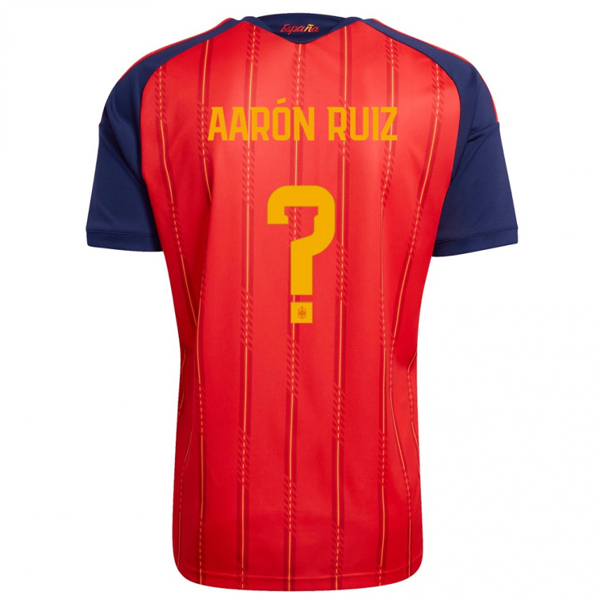 גברים כדורגל ספרד Aarón Ruiz #0 אדום כהה צהוב ג'רזי ביתית 26-28